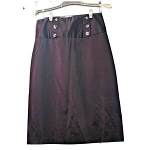 Byer California Satiny Black Pencil Skirt